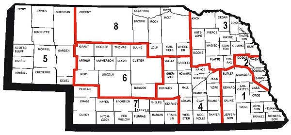 hotspot map of districts in Nebraska