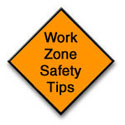 work zone safety tips logo - no action