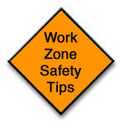 work zone safety tips logo - no action